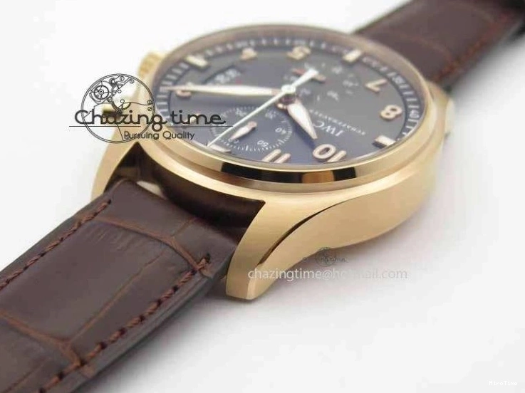 MIROTIME 0725 Pilot Chrono RG 3878 V6F Best Edition Gray Dial On Brown Leather Strap A Contemporary 7254